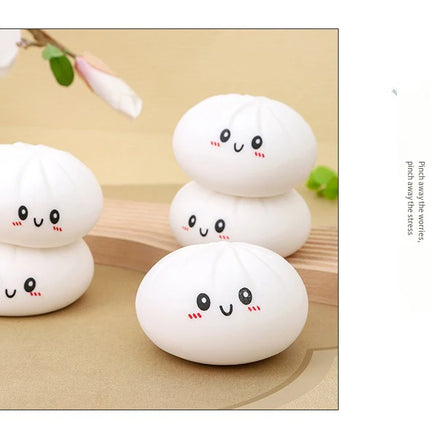 Giant Dumpling Squeeze Toy for Anxiety Relief Soft Steamed Stuffed Bun Simulation Food Fidget Decompression Dough Toy