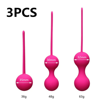 3PCS Set Silicone Smart Ball Vibrator Kegel Ball Ben Wa Ball Vagina Tighten Exercise Machine Sex Toy for Women Vaginal Geisha