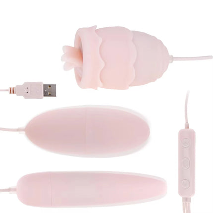 Tongue Vibrator 10 Modes USB 3in1 Vibrating Egg G-spot Massage Oral Licking Clitoris Stimulator Erotic Adults Sex Toys for Women