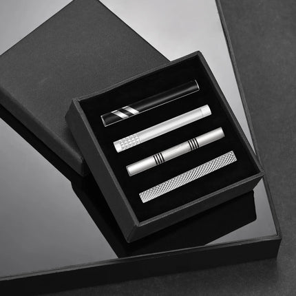 Tie Clip For Men Business Party Minimalist Tie Clips And Cufflinks To Man Shirt Gift Box Jewelry Men's Cuff Man Fashion Lawyer