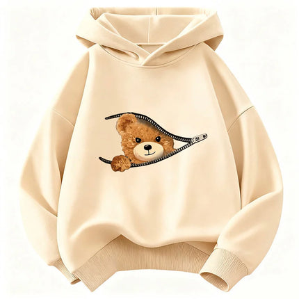 Cute Fashion Bear Funny Hoodie Kids Children's Sweatshirt Hoody for Boys Girls Casual Hoodies Hip Hop Clothes