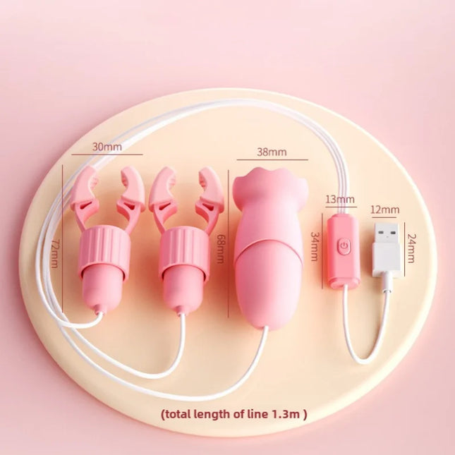 Sucking Vibrating Nipple Clamps Tongue Vibrator Labia Clitoris Clamps Stimulating Massager For Women Breast Massage Masturbator