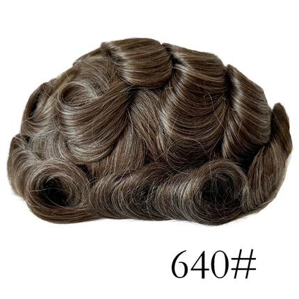 Undetectable Men Toupee All V Loop Super Thin Skin Hair Replacement System for Men Natural Hairline Wig