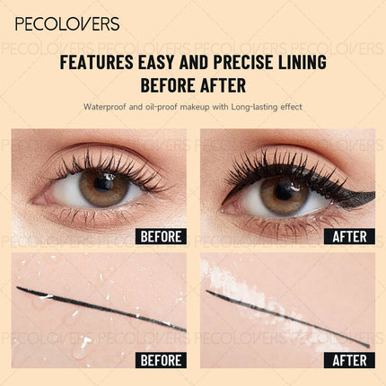 Black Eyeliner, Liquid Eyeliner, Very Fine, Quick Drying, Suitable for Beginners, Waterproof and Long-lasting, Eye Makeup