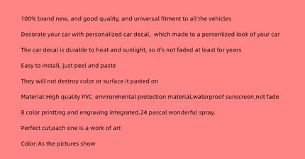 Personalized Car Sticker with TikTok Name PVC Iridescent Waterproof Auto Decal Free Design Service