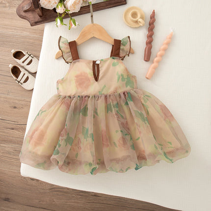 9 Months -4 Years Old Princess Style Baby Girl Dress, Summer New Sweet Bow Children'S Clothing Suitable For Birthday Parties