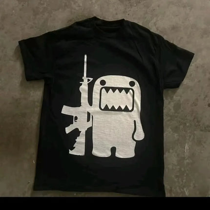 Fashion Kawaii Men T Shirt Pattern Y2K Cotton Print Round Neck Loose T-shirt Summer Women's Street Couple Tee Clothing