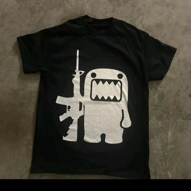 Fashion Kawaii Men T Shirt Pattern Y2K Cotton Print Round Neck Loose T-shirt Summer Women's Street Couple Tee Clothing