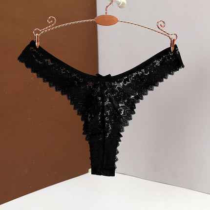 Women's Thong Sexy Low-Waist Lace Lingerie Breathable Briefs Soft Comfortable Panty Lace Underwear Butterfly