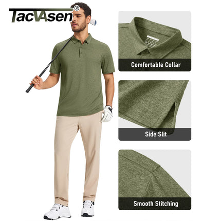 TACVASEN Men's Polo Shirts Short Sleeve Moisture Wicking Lightweight Athletic Casual Collared Golf Shirt Summer Work Polo Shirts