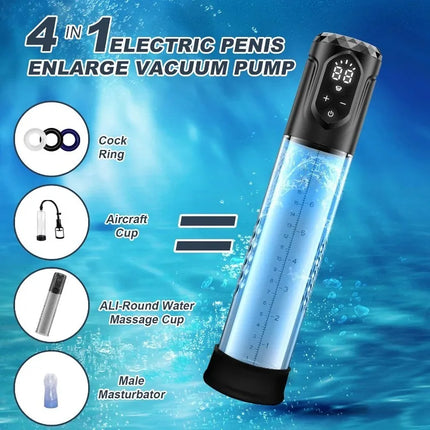 Enlarger Pump Penis Enlargement Extend Vacuum Pussy Pumps Male Masturbator Air Pressure Device Adult Sex Toys Games for Men LED