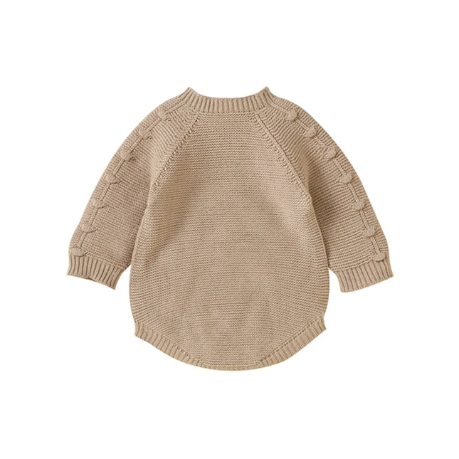 Baby Sweater Rompers Solid Color Knitted Toddler Long Sleeve Jumpsuit for Newborn Infant Cute Clothes