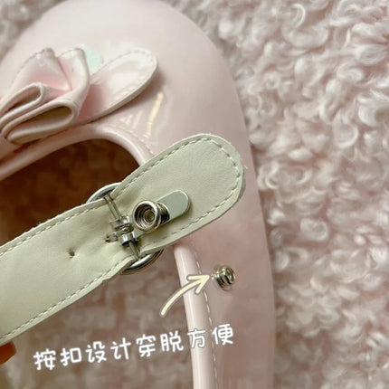 Sanrio Melody Lolita Princess Shoes Pink Kawaii Cartoon Anime Style Decoration Flat Shoes Girl Lolita Round Head Princess Shoes