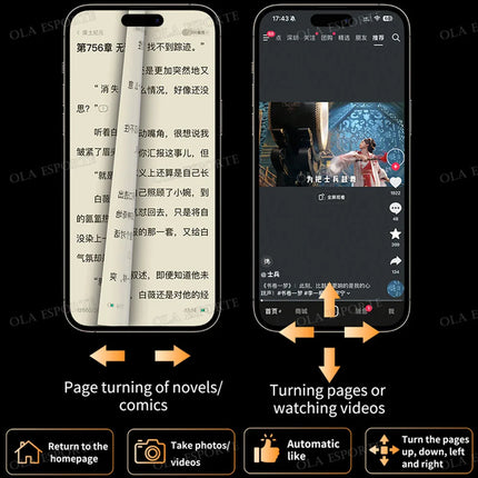New Bluetooth Remote Control Touch Screen Page Turner Camera Video Recording Music Control For iPad iPhone Remote Scrolling Ring