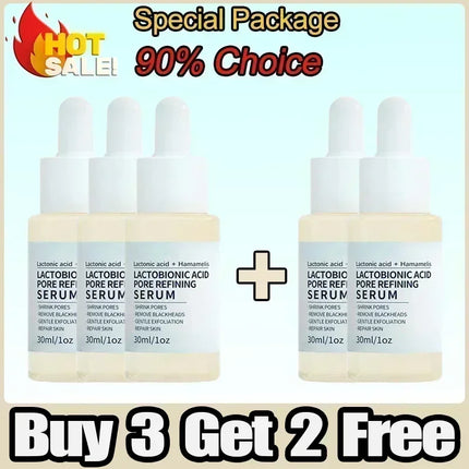Lactobionic Acid Pore Shrink Serum Hyaluronic Face Moisturizing Nourish Smooth Pores Repair Essence Firm Korean Cosmetics