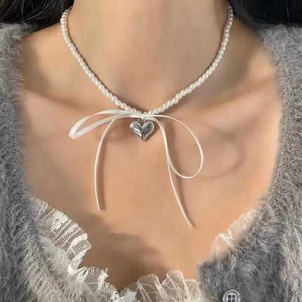 Elegant Irregular Imitation Pearl Beads Necklace for Women Vintage Party Wedding Tassels Choker Fashion Jewelry Accessories Gift