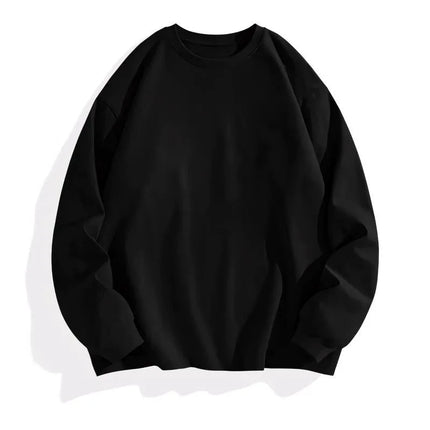 White Heavyweight 400g Pure Cotton Long Sve T-irt ex Loose Fit Basic Color Inner Wear Base Layer irt