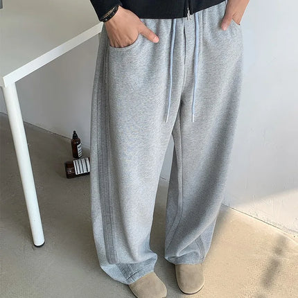 New Men's Casual Pants Side Striped Wide Leg Outdoor sports pants Straight Sweatpants Neutral High-quality Long Baggy Trousers