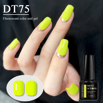 7ml MEET ACROSS Fluorescent Color Nail Gel Polish Are Suitable For Fashionable Nail Art Spring And Summer Gel Valentine'S Day