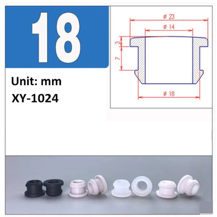 Black Silicone Rubber Snap-on Grommet Hole Plugs End Caps Bung Wire Cable Protect Bush 4.5mm-30mm