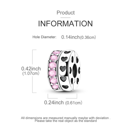 2026 Romantic Pink Color Charms Bead 925 Sterling Silver CZ Zircon Love Heart Pendants Fit Original Bracelet DIY Jewelry Gift