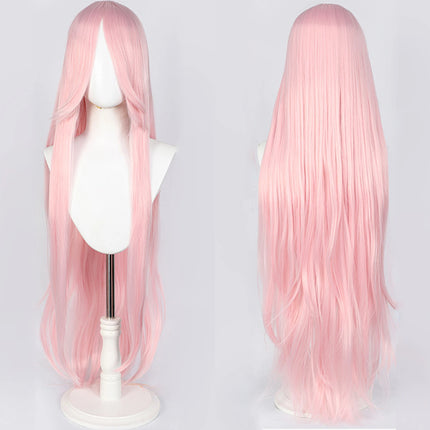 100CM Long Straight Wig With Bangs Synthetic Cosplay Wig For Women Pink Purple Cosplay Wigs for Party For Halloween