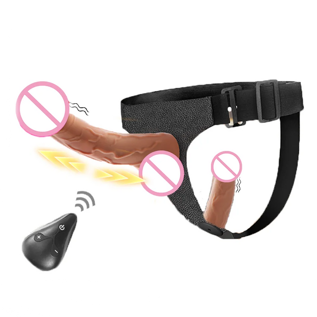 Double Head Penetration Strap On Remote Control Dildo Vibrator for Lesbian Vagina G-Spot Massage for Women Sex Toy Adult Product