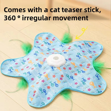 Type-C Rechargeable Automatic Cat Toy Motion Activated Hide & Seek Bird Chirping Toy Interactive Feather Teaser for Kittens