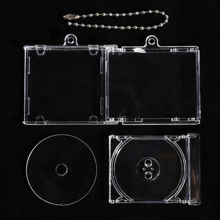 1/50pcs Clear Peripheral Commemorative Album Blank Mini CD Case Pendant For DIY Keychains Backpack Hanging Decoration Keyrings