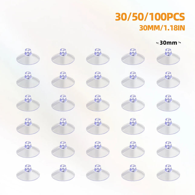 30/50/100pcs Clear Sucker Powerful Vacuum with Holes Suction Cups Wall Kitchen Bathroom Wedding Car Glass Decorate Hooks 25-40mm