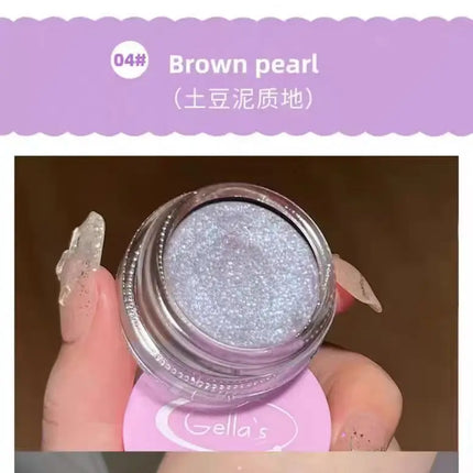 Gellas Eyeshadow Highgloss Creamy Multi-use Pearl Shimmer Highlighter Glitter Waterproof Longlasting Face Contouring Body Makeup