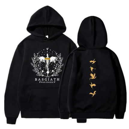 2025 Vintage Fourth Wing Printed Hoodie Women Casual Retro Fashion Pullover Autumn Winter Gothic Long Sleeve Sweatshirts