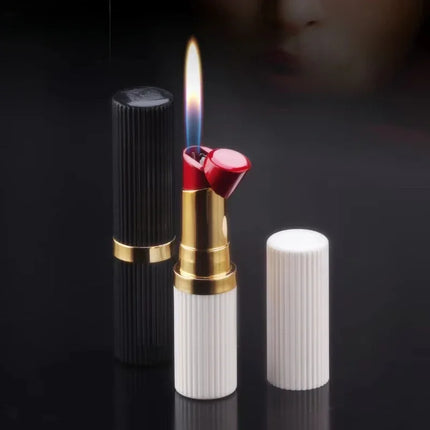 Windproof Cute Lipstick Inflatable Lighter Portable Mini Butane Lightweight Cigarette Accessories Women Fashion Gift Lipstick
