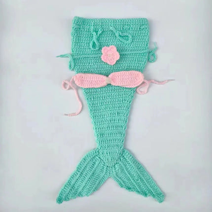 Mermaid Set Newborn Photography Clothes for 0-6M Girls Toddler Bodysuit Baby Souvenirs Photography Accessories
