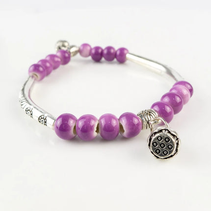 Women's Ceramic hand made DIY Bracelets Artware Retro bracelet for woman girl gift Fashion Jewelery wholesale #1555