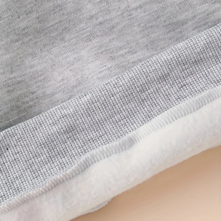 Newborn Baby Boy Long Sleeve Fleece Hoodie with Cartoon Letter Heart Print  Casual Sports Pants Set Autumn Winter