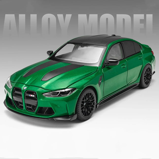 1:24 BMW M3 G80 Coupe Alloy Sports Car Model Diecasts Metal Racing Car Vehicles Model High Simulation Sound and Light Kids Gifts