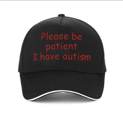 Please Be Patient I Have Autism Cap Baseball Cap Hat Outdoor Fish Women Printed Czapka Bonnet Spring Casual mens cap