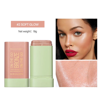 Lakerain Functional Blush Stick Face Makeup Waterproof Easy Color Rouge Blusher Cream High Color Rendering Brightening Skin Tone