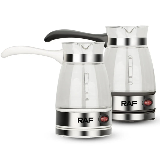 Electric Coffee Maker Glass Turkish Coffee Pot Italian Mocha Tea Milk Heating Machine Portable for Household Office 5-6 Cups