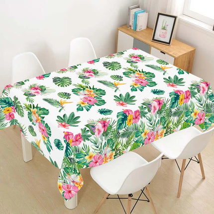 Summer Hawaiian Floral Plastic Tablecloth Flamingo Table Runner Candy Bags For Tropical Hawaiian Birthday Party Decorations