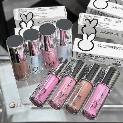 Brown Glitter Lip Glaze Lasting Shimmer Mirror Water Lip Gloss Waterproof Jelly Plumping Lipstick Make Up Moisturizing Lip Tint