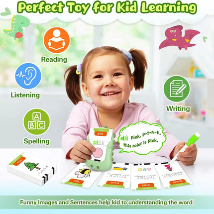 2-in-1 Reusable Talking Handwriting Flash Cards Learning Toy with 336 Sight Words for Toddlers, Therapy, Tracing,Montessori gift