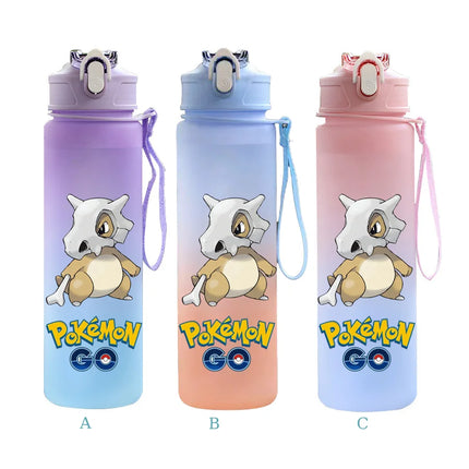 750ML Pokemon Gradient Color Plastic Drinking Bottle Water Bottle Hiking  Outdoor Large Capacit Portable Drink Bottles Cup