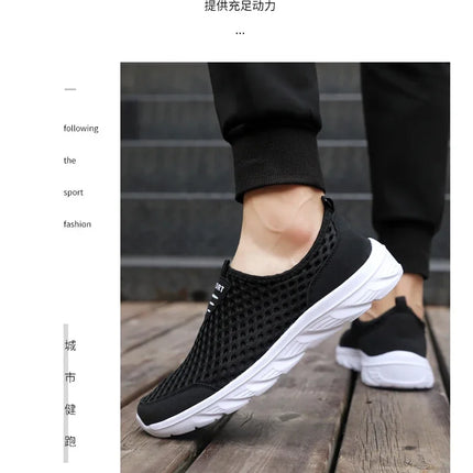 YRZL Lightweight Men Casual Shoes Breathable Slip on Male Casual Sneakers Anti-slip Men's Flats Outdoor Walking Shoes Size 39-46