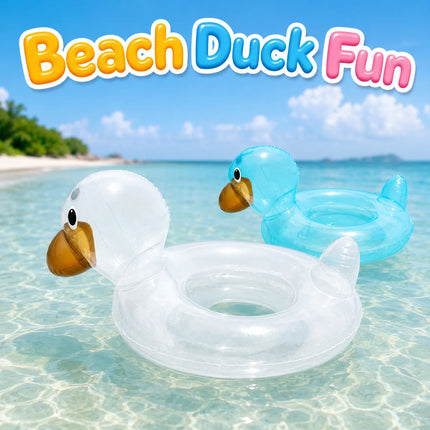 1PC Funny Duck Pool Floats, Rubber Ducks Floatie, Inflatable Tube Swim Ring Giant for Summer Beach Swimming Pool Carnival