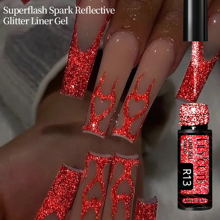 LILYCUTE 5ml Super Bright Silver Metallic Painting Liner Gel Nail Polish Drawing Stripe Graffiti Mirror Pull Line UV Gel Varnish