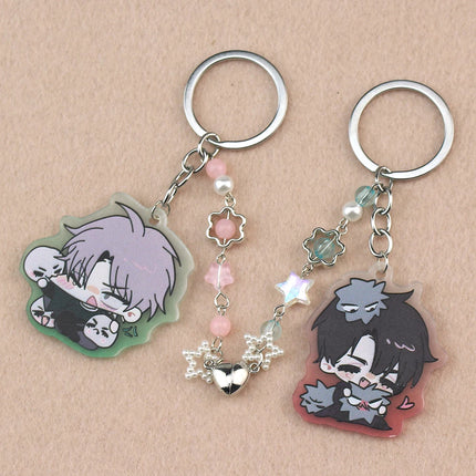 2Pcs Alien Stage Ivan & Till Cartoon Keychain Acrylic Chain for Woman Men Fashion Anime Figure Acrylic Keyring Pendant Gift