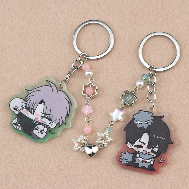 2Pcs Alien Stage Ivan & Till Cartoon Keychain Acrylic Chain for Woman Men Fashion Anime Figure Acrylic Keyring Pendant Gift