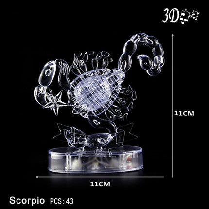DIY 12 Constellation Puzzle LED Light 3D Crystal Puzzle Exquisite Gifts for Children and Adults Education Puzzle Creative Toys